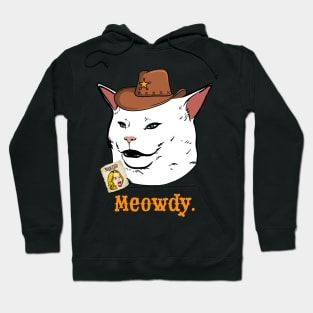 Meowdy Texas Salad Cat Meme Funny Internet Yelling Confused Hoodie